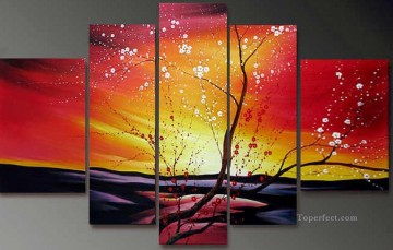 decoration decor group panels decorative Painting - agp130 cherry blossom panels group